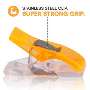 Pinces à tissu en plastique, pied à ourlet, appareil à <span class=keywords><strong>biais</strong></span>, bricolage, fournitures avec pinces pour ourler, couture, accessoires, tissu Clover, 50 pièces - Product Image 5