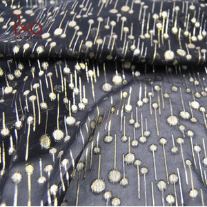 Lussuoso <span class=keywords><strong>tessuto</strong></span> in <span class=keywords><strong>Chiffon</strong></span> metallico Jacquard in seta solida e organica tinta unita intrecciata tinta nera per le donne con una lucentezza - Product Image 2