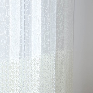 Écrans de bande brodés nid d'oiseau en Tulle <span class=keywords><strong>blanc</strong></span>, pour fenêtres, rideaux transparents, panneaux pour salon et chambre à coucher - Product Image 5