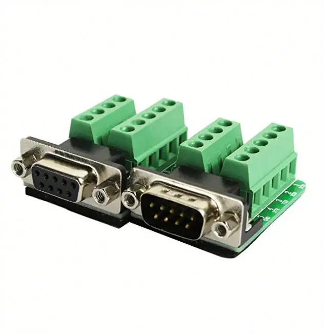 DB9 Breakout Connector RS232 Serial 9 Pin Connector Db9 Terminal (Male x 1, Female x 1)