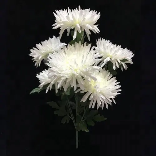 Isevian flor artificial de chrysantemo, flor para arranjo grave