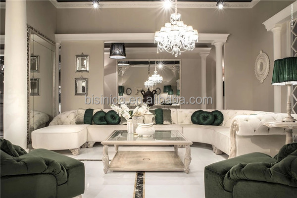 高貴なイタリアンスタイルの組み合わせソファ、ロイヤルブルー