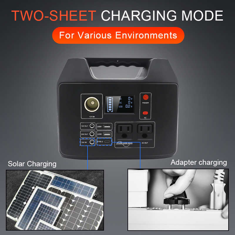 Coslight 1000W Portable Power Bank Generator 500W With Solar Panel Supply