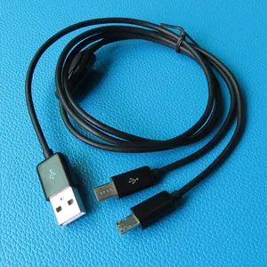 Double câble Micro USB de 1m/3 pieds, avec pointe de 8mm de long, 2 appareils Micro USB à une seule pièce