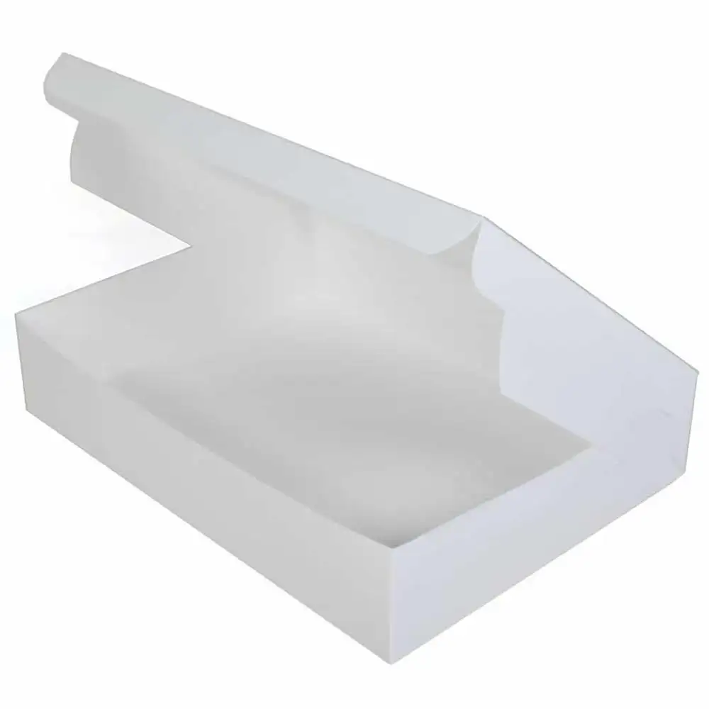 Caja de papel kraft blanca con ventana de PVC Rectangular reciclable, caja de media hoja para magdalenas, rosquillas, pasteles de panadería