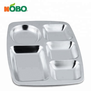 Compartimiento caliente 5 en 1, platos divididos, bandeja de comedor, escuela, oficina, Rectangular, de acero inoxidable - Product Image 5
