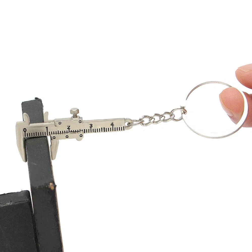 Special Novelty Simulation Movable Vernier Caliper Model Slide Ruler Key Chain Key-Ring Gift Car Ornaments Car Accessories Car