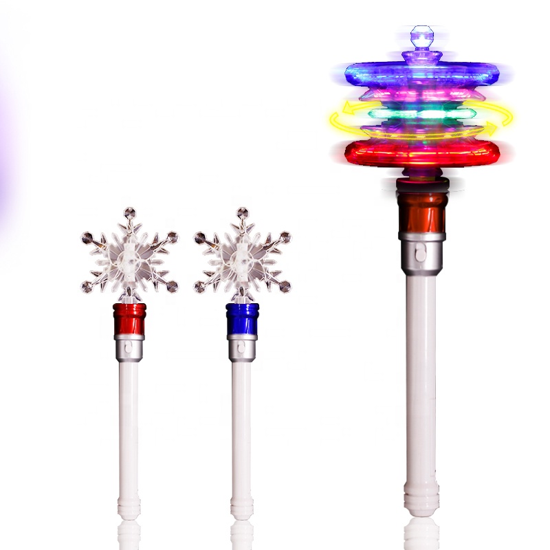 Рождественские светодиодные игрушки, снежинка, вращающаяся палочка, игрушка, парк развлечений, креативная светодиодная вращающаяся музыка, ветряная мельница
