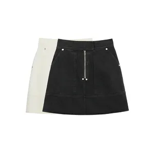 New Fashion High Waist Boutique Clothing Women Zip Fly Short Jean Skirt Girls 100% Cotton Denim Mini Skirt