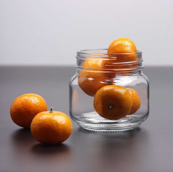 Mini empty glass jar honey glass jar with screw top cover storage glass jar