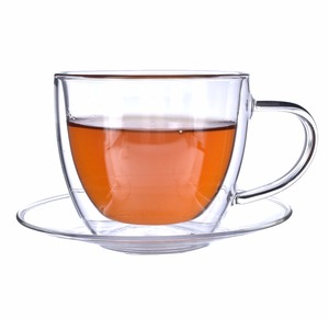 Tasse à thé et café en verre avec soucoupe, <span class=keywords><strong>Double</strong></span> <span class=keywords><strong>paroi</strong></span>, pour expresso, thé, Cappuccino, ensemble de tasses - Product Image 1