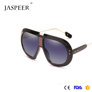 Jaspeer 2018 piloto de metal transparente plana sol sombra de gran tamaño una pieza cuadrada gafas de sol hombre - Product Image 5