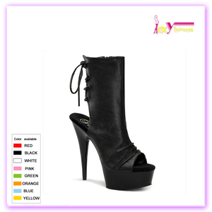 Stivaletti da <span class=keywords><strong>Donna</strong></span> con Tacco Alto e Plateau, Punta Aperta, Allacciatura Posteriore, Stivali Estivi da <span class=keywords><strong>Donna</strong></span> - Product Image 3