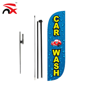 มือที่กำหนดเองเสาและ Ground Spike ล้างรถ Feather Flag ชุด - Product Image 2