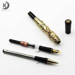 RCJH-668 chinois célèbre marque Jinhao Dragon stylo plume de luxe cadeau d'entreprise calligraphie en métal lourd stylos à bille roulante