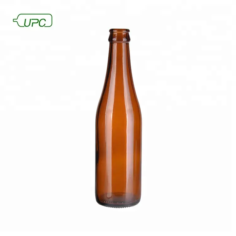 330ml 500ml 12oz 16oz Amber Longneck Beer Bottle with Crown Caps For Beer Beverage