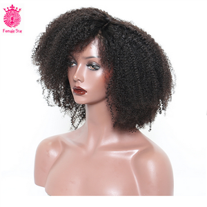Natural 4A 4B 4C Afro Kinky Curly Brazilian Hair <strong>Wig</strong> for <strong>Black</strong> <strong>Women</strong> Light Brown Lace Cap Small Size - Product Image 2