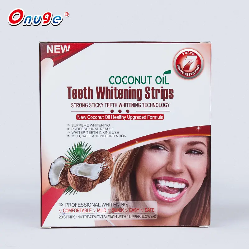 En iyi fiyat hindistan cevizi yağı diş şerit güvenli ağız temizleme hızlı diş beyazlatma şeritleri
