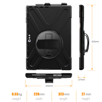 360 derece döndür standı ağır Combo darbeye dayanıklı kılıf Microsoft yüzey Pro 4 için 5 6 7 tablet kapakları