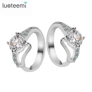 LUOTEEMI Summer Hot New Top Quality Zircon Diamond Women Classic Cuff Earrings Small Huggie