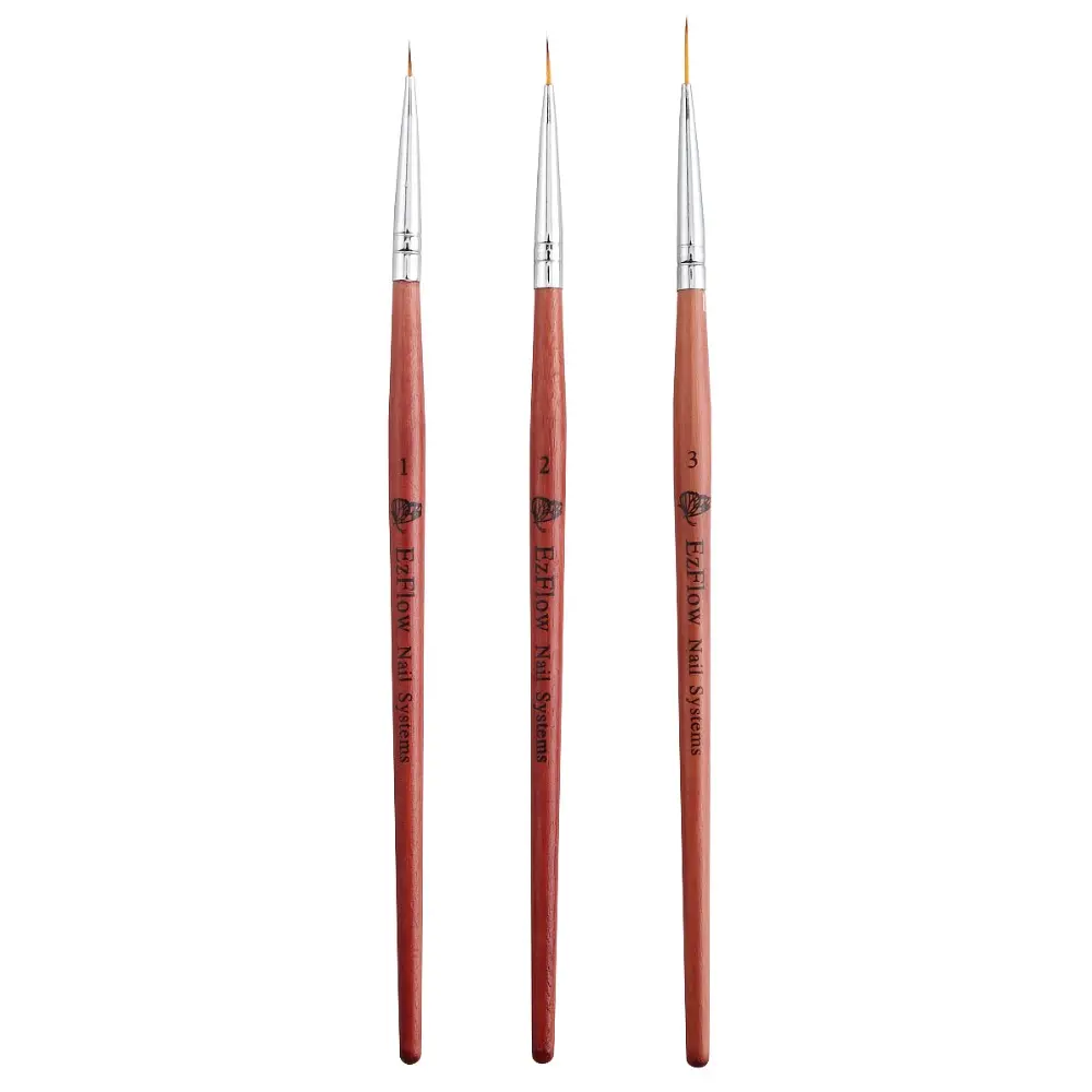 Red Wood Nail Art Liner Paint Brush Set Acrylic Gel Polish 3D French Line Flower Grid Image DIY Partition Drawing Pen Kit