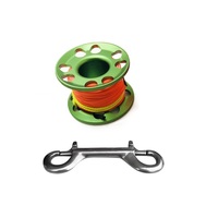 Bobine de bobine de doigt en Aluminium de plongée 30m ligne avec l'agrafe 316 de boulon de rupture d'acier inoxydable
