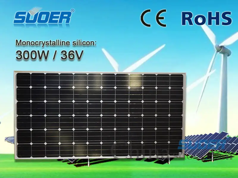 لوحة أحادية الخلايا الشمسية 300w 36v الخلية الشمسية وحدة مع بنفايات شهادة ce أحادية الألواح الشمسية