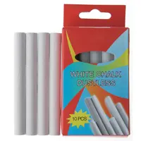 Giz branca não-tóxico e colorido de giz, pacote de giz ecológico de quadro-giz para escola de quadro-negro com 12 peças