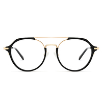 Monturas de Gafas de Acetato y Metal de Diseño de Lujo de Moda 2024, Monturas de Gafas Ópticas Italianas, Gafas con Filtro de Luz Azul