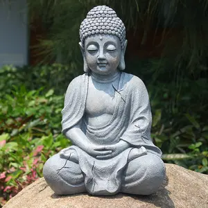 Statue de décoration du jardin retro-éclairé, bouddha en soldes