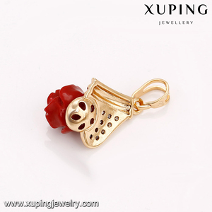 Conjuntos de flores rojas con diamantes de oro de 18k, joyería 64219-xuping - Product Image 4