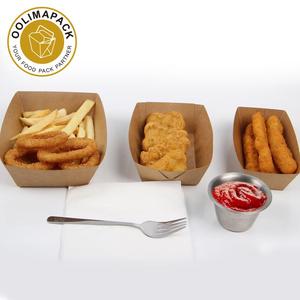 Khay Thức Ăn Giấy Kraft, Khay Giấy Kraft Dùng Một Lần Với Lớp Phủ PLA, Khay Giấy Thức Ăn Nhanh - Product Image 2