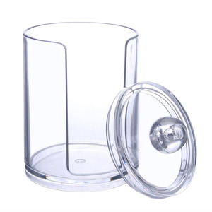 Clear round acrylic <strong>cotton</strong> pads dispenser good quality swab <strong>cotton</strong> <strong>wool</strong> wholesale holder <strong>container</strong> - Product Image 5