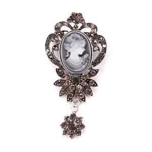 Weiman Jewelry Factory Outlet High Quality Vintage Elizabeth Queen Figure Cameo Brooches