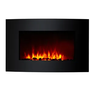 26" Electric Fireplace Wall Mount with Heater Adjustable, Space Heater with Realistic Brightly Burning Fire