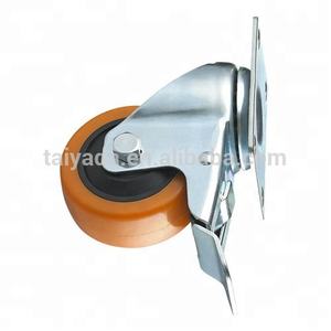 75mm Doppel kugellager PU/PVC Orange Farbe Industrie rollen rad - Product Image 2