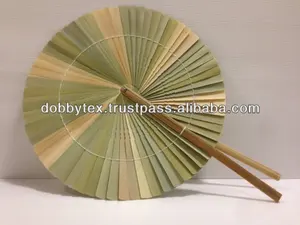 Thailand original traditional handmade wooden fan palm leaf hand fan sugar