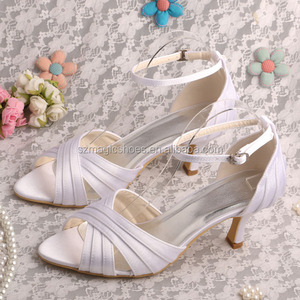 <span class=keywords><strong>Sandali</strong></span> bianchi Peep Toe scarpe <span class=keywords><strong>tacco</strong></span> <span class=keywords><strong>medio</strong></span> - Product Image 3