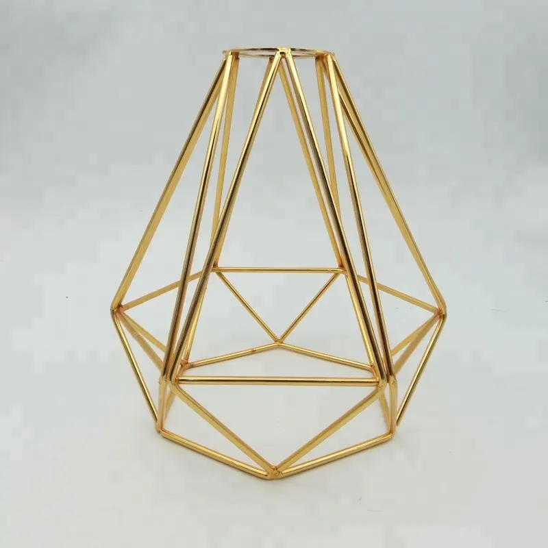 مطلي الذهب اللون مواد حديدية الماس على شكل غطاء مصباح خمر اديسون/لمبة LED تستخدم الديكور الداخلي