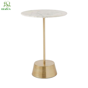 Mesa de centro de latón con pata de metal, decoración nórdica para el hogar, diseño moderno y simple, estilo moderno, mable/cerámica superior - Product Image 5