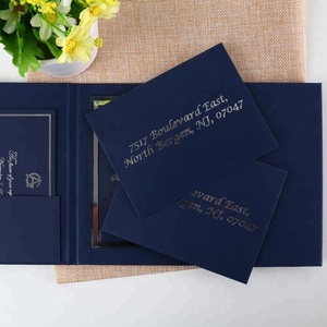 Classico foglio d'argento blu Navy Gatefold con copertina rigida in acrilico invito <span class=keywords><strong>per</strong></span> <span class=keywords><strong>matrimonio</strong></span> anniversario di compleanno evento aziendale - Product Image 3