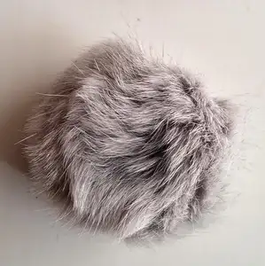 Cute big genuine rabbit fur pompom hand made fur ball wholesale