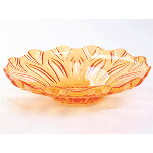 ART DECO di Girasole di Disegno TRASPARENTE di plastica COLOR AMBRA BUCCIA D'ARANCIA DETTAGLIO CIOTOLA di FRUTTA CHE SERVE PIATTO - Product Image 1