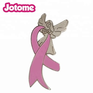 Joyería médica cinta <span class=keywords><strong>rosada</strong></span> con broches Ángel cáncer de mama enfermera esmalte cinta pins - Product Image 1