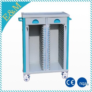 ABS plastik medis grafik pemegang dengan kunci terpusat catatan pasien rumah sakit abs troli - Product Image 4