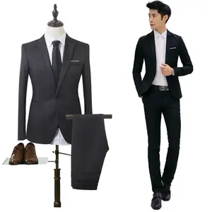 Chineseメーカー卸売New男性のファッションビジネスツーピースFormal Suit着用パンツとトップ在庫