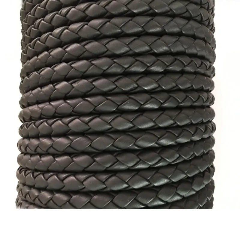 Top Level Quality Jewelry DIY Making Black Nappa 3mm 4mm 5mm 6mm 8mm Braided Leather Cord