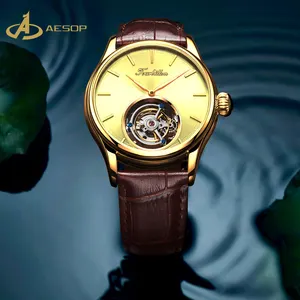 Aesop-Reloj de pulsera para hombre, correa de cuero de cuarzo Original chino oem tourbillon japan movt, reloj automático personalizado