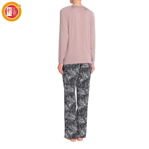 Señora confort dormir <span class=keywords><strong>mujer</strong></span> manga larga Camiseta en blanco para impresión - Product Image 3