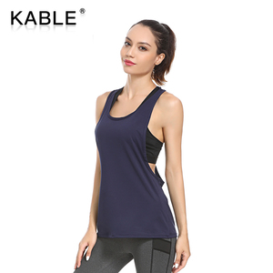 Venta al por mayor barata <span class=keywords><strong>de</strong></span> Diseño <span class=keywords><strong>de</strong></span> Moda Ropa <span class=keywords><strong>de</strong></span> gimnasio sin espalda Sexy Yoga camiseta sin mangas para las señoras - Product Image 2